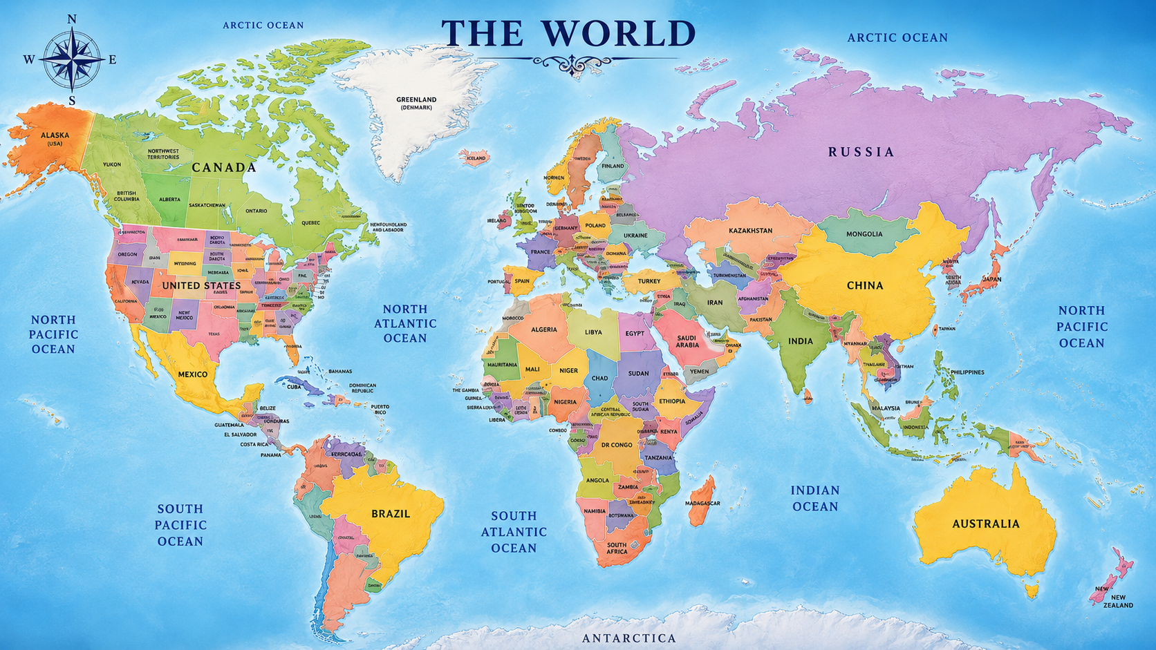 World map of views